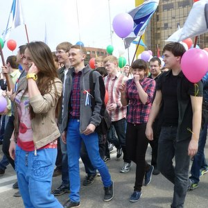 Cтуденты и преподаватели СГАУ приняли участие в первомайской демонстрации и митинге
